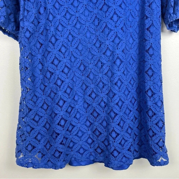 Everly Blue Lace Mod Shirt Dress Woman's Size Small - Picture 2 of 9